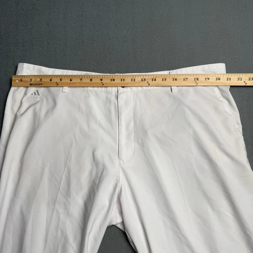 Adidas Mens Climalite Golf Pants White Flat Front Performance Trousers 42x30